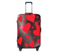 QYUHBNS Housse de valise élastique avec imprimé feux d'artifice - Motif cœurs rouges - Taille S à XL, Noir , XL