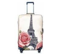 QYUHBNS Housse de valise élastique avec imprimé Tour Eiffel et rose, lavable, légère, tendance (S-XL), Noir , XL