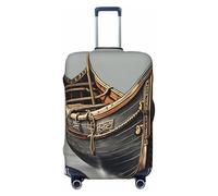 QYUHBNS Housse de valise élastique avec imprimé vieux bateaux vikings, lavable, légère, tendance (S-XL), Noir , M
