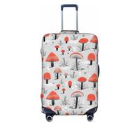 QYUHBNS Housse de valise élastique imprimée champignons de dessin animé, lavable, légère, tendance (S-XL), Noir , XL