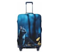 QYUHBNS Housse de valise élastique imprimée Chinchillas et Moon1, lavable, légère, tendance (S-XL), Noir , S