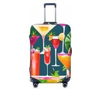 QYUHBNS Housse de valise élastique imprimée cocktail tropical, lavable, légère, tendance (S-XL), noir, Small