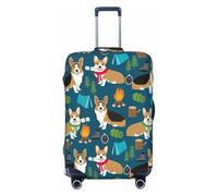 QYUHBNS Housse de valise élastique imprimée Corgi, lavable, légère, tendance (S-XL), Noir , XL