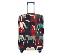 QYUHBNS Housse de valise élastique imprimée de différents types de chevaux, lavable, légère, tendance (S-XL), Noir , L