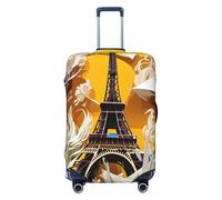 QYUHBNS Housse de valise élastique imprimée Tour Eiffel Paris, lavable, légère, tendance (S-XL), Noir , S
