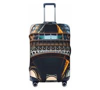 QYUHBNS Housse de valise élastique imprimée Tour Eiffel Paris, lavable, légère, tendance (S-XL), Noir , XL