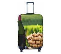QYUHBNS Housse de valise élastique lavable et légère pour bouteille de vin Motif raisins Taille S à XL, Noir , L