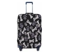 QYUHBNS Housse de valise élastique lavable légère et tendance Motif pattes de chien, Noir , XL