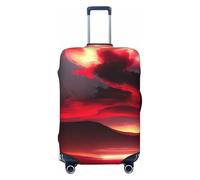 QYUHBNS Housse de valise élastique motif ciel étoilé rouge, lavable, léger, tendance (S-XL), Noir , S