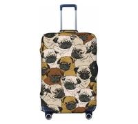 QYUHBNS Imagen De Carlin Housse de valise élastique lavable, légère, tendance (S-XL), Noir , L