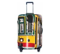 QYUHBNS Lisbonne Housse de valise élastique à imprimé tramway, lavable, légère, tendance (S-XL), Noir , L