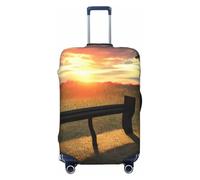 QYUHBNS Lonely Bench Housse de valise élastique lavable légère Motif coucher de soleil Taille S à XL, Noir , XL