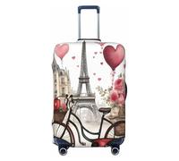 QYUHBNS Love Paris Tour Café Vin Parfum Vélo Imprimé Cœur Housse élastique Lavable, Légère, Tendance (S-XL), Noir , L