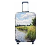 QYUHBNS Reeds by The River Housse de valise élastique, lavable, légère, tendance (S-XL), Noir , XL