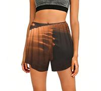 QYUHBNS Short de pyjama avec poches pour femme Imprimé Dunes de sable, Noir , XL