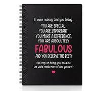 QYUVK Carnet à spirales avec couverture rigide et inscription « You Are Absolutely Fabulous » - 160 pages vierges - 15,2 x 20,3 cm - Pour écrire et dessiner - Noir amusant - Cadeau pour amis, employés, collègues, employés de bureau