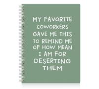 QYUVK Carnet à spirales « My Favorite Coworkers Gave Me This Green » de 160 pages à spirales, cadeaux d'anniversaire de collègues, cadeaux d'adieu pour collègues, cadeaux d'adieu sarcastiques