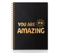 QYUVK You Are Amazing Carnet à spirales avec couverture rigide en feuille d'or de 160 pages, cadeaux d'encouragement, cadeaux inspirants pour collègue, amie, meilleure sœur, cadeau de remerciement