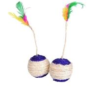 QYVHGJUAB Cat Toys Sisal Scratching Ball with Feather for Kitten, Interactive Training Plaything for Pet 4 Pcs