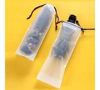 QYWT 10pcs parapluie humide sac étui portable étanche parapluie couverture réutilisable transparent parapluie organisateurs plier parapluie sacs poche à cordon fournitures pour la maison,5 pièces