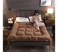 QYYL Matelas Pliable, 11cm Japonais Épais Tapis De Lit Matelas, Peu Encombrant Pliant Et Enroulable, pour Tatami Plancher Mat Dortoir étudiant Chambre (Coffee,200x220cm)