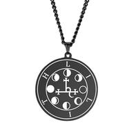 QYYZTHX Accessoires Filles Sterling Witchcraft Phase Femmes, Triple Pendentif - Lilith Seal Amulette Cirage Croissant Collier Argent, Lune Bijoux pour Anniversaire