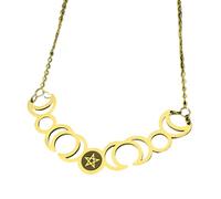 QYYZTHX Accessoires Filles Sterling Witchcraft Phase Femmes, Triple Pendentif - Lilith Seal Amulette Cirage Croissant Collier Argent, Lune Bijoux pour Anniversaire