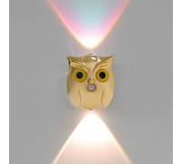 QYYZTHX Applique Murale Hibou avec capteur de Mouvement Batterie, sans Fil, pour intérieur, sans Connexion électrique, veilleuse avec capteur Mural, LED RVB, éclairage Mural pour Animaux, éclairage