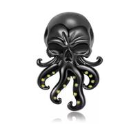 QYYZTHX Black Skull Octopus Charm Bead Halloween Genuine 925 Sterling Silver Compatible with Bracelet