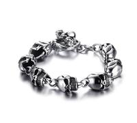 QYYZTHX Bracelet Men Bracelets Jewellery Men's Gothic Demon Demon Skull Biker Punk Rock