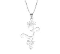 QYYZTHX Collier de Fleurs de Yoga en Argent Sterling 925 pour Femmes Filles, Tour de Cou à Breloques Mandala Bouddhisme - Collier Vintage, Pendentif Minimaliste, Bijoux pour