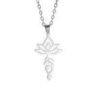 QYYZTHX Collier de Fleurs de Yoga en Argent Sterling 925 pour Femmes Filles, Tour de Cou à Breloques Mandala Bouddhisme - Collier Vintage, Pendentif Minimaliste, Bijoux pour
