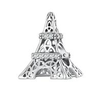 QYYZTHX Eiffel Tower Charm Bead France Paris Genuine 925 Sterling Silver Compatible with Bracelet