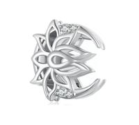 QYYZTHX Flower Clip Charm Genuine 925 Sterling Silver Compatible with Reflexions Bracelet Reflections