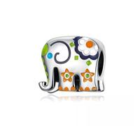 QYYZTHX Happy Lucky Elephant Charm Bead Animal Genuine 925 Sterling Silver Compatible with Bracelet