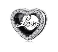 QYYZTHX Love Heart Clip Charm I Love You Genuine 925 Sterling Silver Compatible with Reflexions Bracelet Reflections