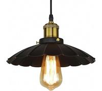 QYYZTQY American Village Loft Black/White Umbrella Pendant Lamp Art Industrial-Style Retro Nostalgia Restaurant Light, Chandelier