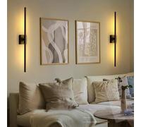 QYYZTQY Battery Operated Lights with Remote Control Lamps USB Rechargeable Dimmable Wall Indoor Iron Long 2700K-6500K for Staircass Bedroom Living Room (2 Packs,Gold)