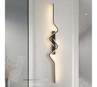 QYYZTQY Black Lamps Interior with Remote Control 2700K-6500K Dimmable Wall Iron/Aluminium Creative Long Linear for Bedroom Bedside Study (80cm,Black)