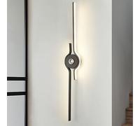 QYYZTQY Black Long Sconces Aluminium Iron Silicone Lamp Interior Minimalist Linear Wall Nordic Industrial Bedside Reading for Living Room (80cm,Warm Light)