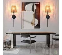 QYYZTQY Boho Light Indoor Battery Operated Lamp with Remote Control Dimming Rechargeable Wall Rattan for Bedroom Living Room Hallway (Copper,2 Packs)