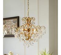 QYYZTQY Brass Crystal Ceiling Hanging Light Bedroom Living Room Adjustable Pendent Lamp, Chandelier