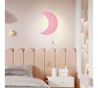 QYYZTQY Cartoon White Lights with Battery Powered Night Kids Room Decor 30cm 3000K/4000K/6000K Wall Mounted Nursery Bedside Lamp (Pink C,Neutral Light)