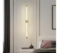 QYYZTQY Creatively Light Indoor Decorative Lamp Long Strip Nordic Wall 350° Rotation Acrylic Gold for Bedroom Hallway Living Room (White Light,35cm)