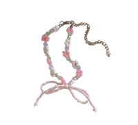 QYYZTQY Crystal Bowknot Pendant Necklace/Bracelet/Phone Charm/Ear Stud Flower Beads Decoration