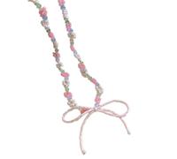 QYYZTQY Crystal Bowknot Pendant Necklace/Bracelet/Phone Charm/Ear Stud Flower Beads Decoration