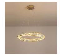 QYYZTQY Dimmable Lucky Ring Silver Gold Crystal Chandelier