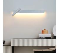 QYYZTQY Double Switches Lamps Aluminium Acrylic Long Wall with Rotatable Spotlight for Living Room Bedroom Bedside Reading (80cm,Black Warm Light)