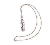 QYYZTQY Elegant Women's Hexagonal Stone Pendant Necklace with Tree - Stylish Jewelry for Daily Or Special Occasions