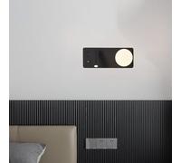 QYYZTQY G9 Indoor USB Charging Port Lamp 350°+90° Rotate Spotlight with Wall Iron Aluminium for Bedroom Living Room (White Right,Warm Light)